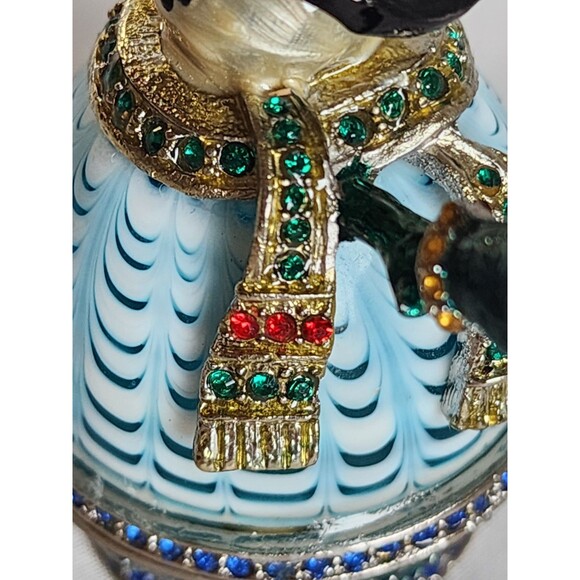 Fitz & Floyd 2006 Guild Holiday Snowman Trinket Box Jeweled Magnetic Closure - Picture 5 of 16